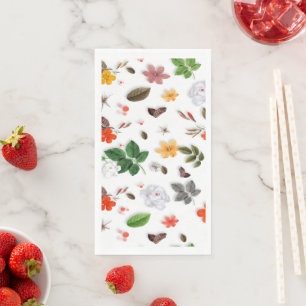 Gelbe Blumen und weiße Rosen 15 Serviette