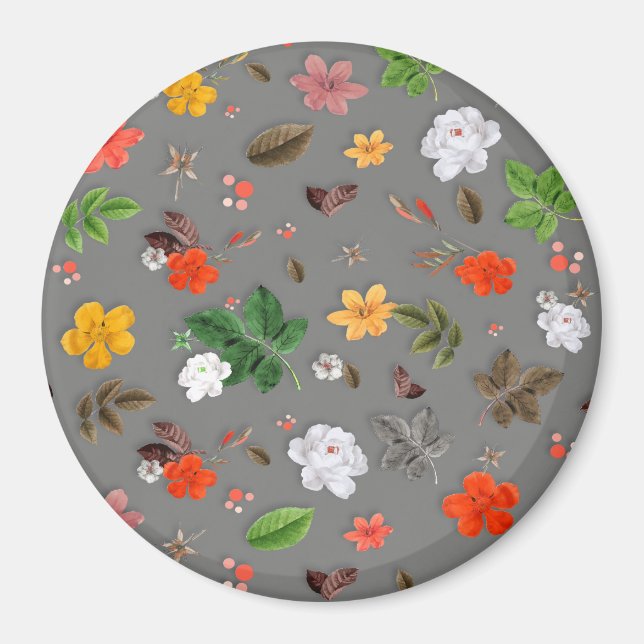 Gelbe Blumen und weiße Rosen 16 Magnet (Vorne)