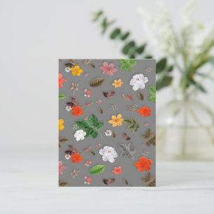 Gelbe Blumen und weiße Rosen 16 Postkarte