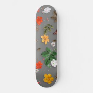 Gelbe Blumen und weiße Rosen 16 Skateboard