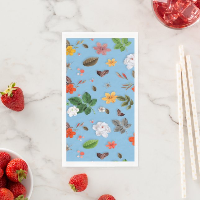 Gelbe Blumen und weiße Rosen 18 Serviette (Beispiel)