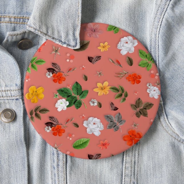 Gelbe Blumen und weiße Rosen 19 Button (Beispiel)
