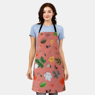 Gelbe Blumen und weiße Rosen 19 Schürze