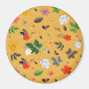 Gelbe Blumen und weiße Rosen 20 Magnet