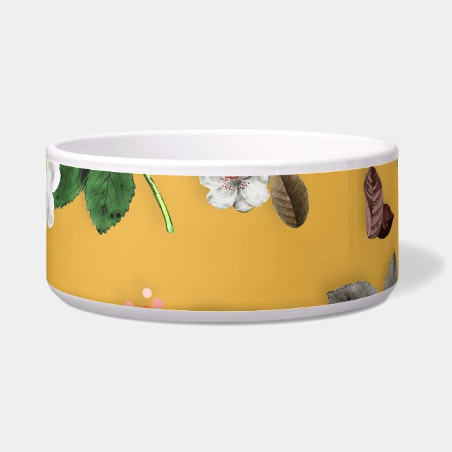 Gelbe Blumen und weiße Rosen 20 Napf (Vorderseite)