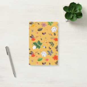 Gelbe Blumen und weiße Rosen 20 Post-it Klebezettel