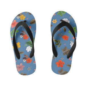 Gelbe Blumen und weiße Rosen 23 Kinderbadesandalen