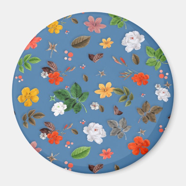 Gelbe Blumen und weiße Rosen 23 Magnet (Vorne)