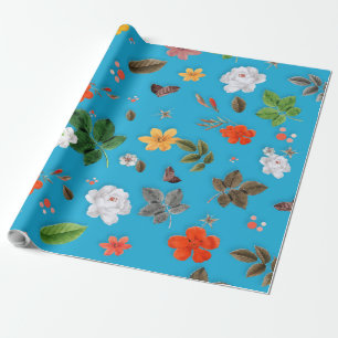 Gelbe Blumen und weiße Rosen 24 Geschenkpapier