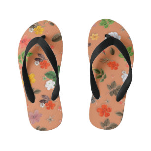 Gelbe Blumen und weiße Rosen 25 Kinderbadesandalen