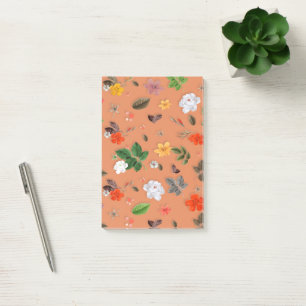 Gelbe Blumen und weiße Rosen 25 Post-it Klebezettel