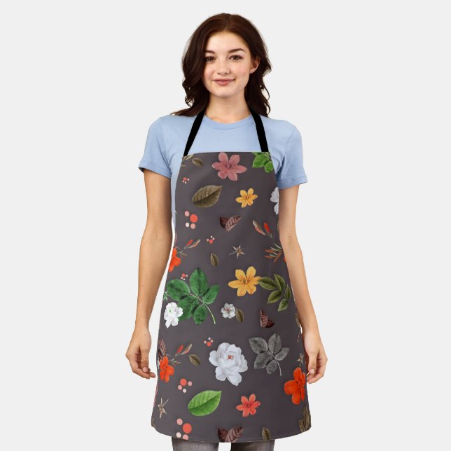 Gelbe Blumen und weiße Rosen 26 Schürze (Getragen)