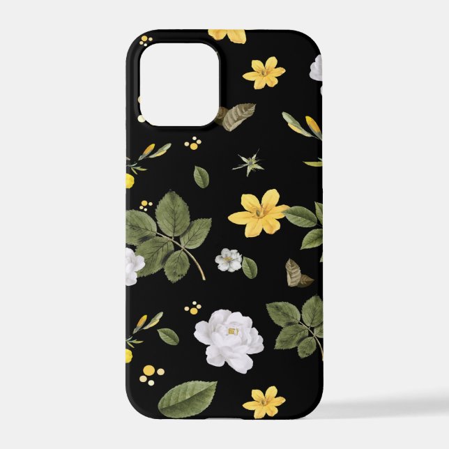 Gelbe Blumen und Weiße Rosen 2 iPhone Hülle (Rückseite)