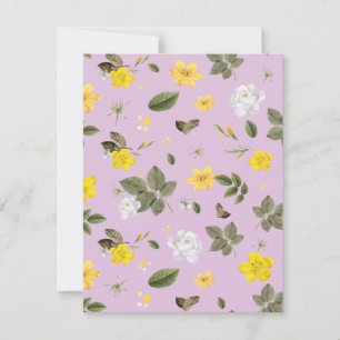 Gelbe Blumen und Weiße Rosen 5 Mitteilungskarte