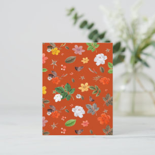 Gelbe Blumen und Weiße Rosen 9 Feiertagspostkarte