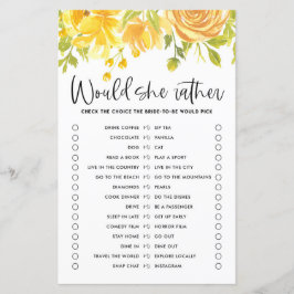 Gelbe Blumen würden sie eher Brautparty spielen