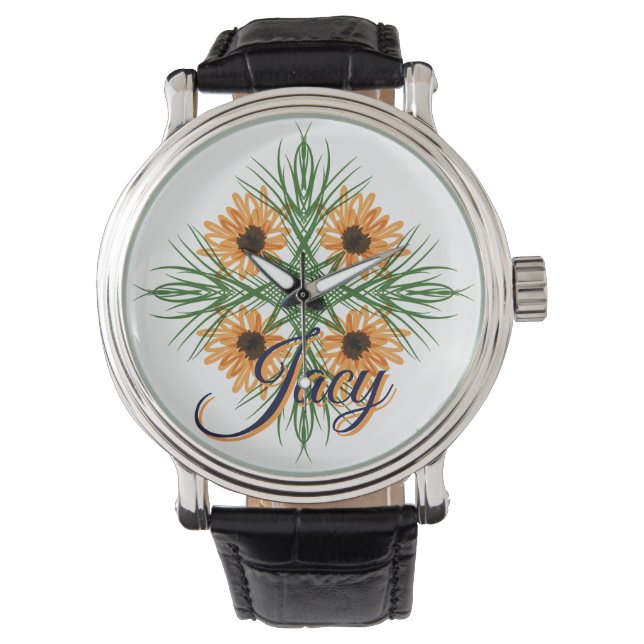Gelbe Blumen zum Muttertag Armbanduhr (Vorderseite)