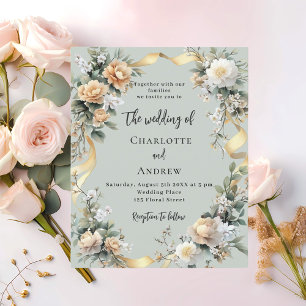 Gelbe Blumenblätter Gold Einladung zur Hochzeit