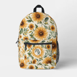 Gelbe Blumenblumen Bedruckter Rucksack
