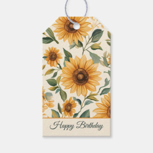 Gelbe Blumenblumen Geschenkanhänger
