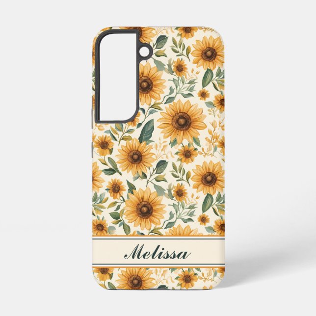 Gelbe Blumenblumen Samsung Galaxy Hülle (Rückseite)