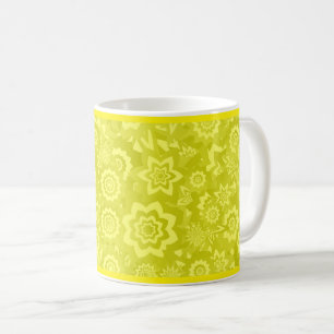 Gelbe Blumengrund-Tasse Kaffeetasse