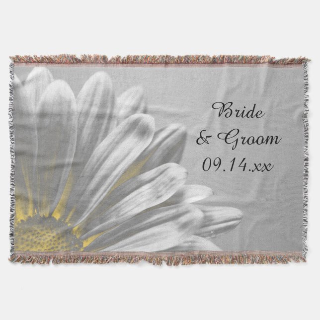 Gelbe BlumenHighlights Hochzeitssake Decke (Vorderseite)