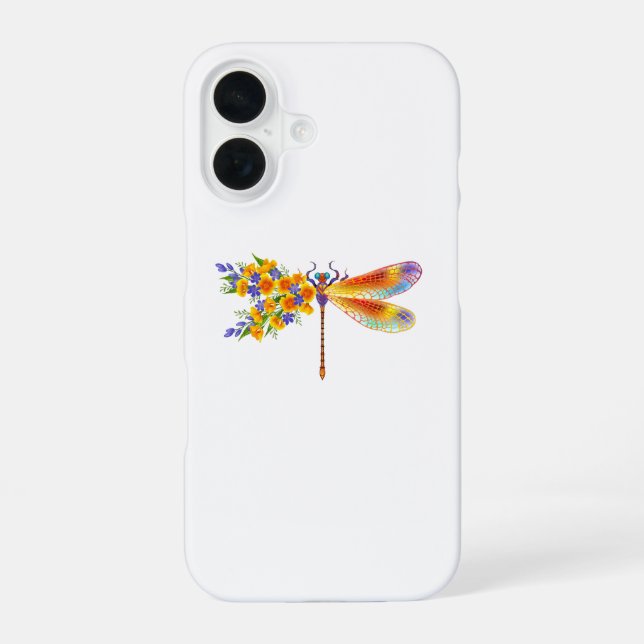 Gelbe Blumenlibelle iPhone 16 Hülle (Rückseite)