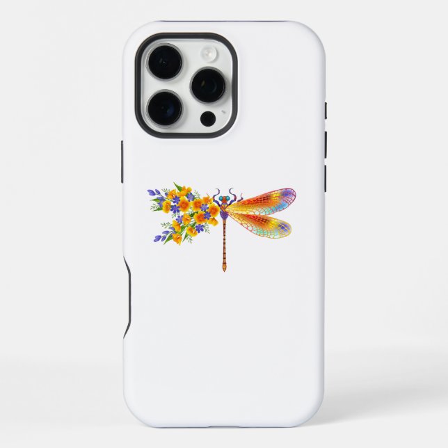 Gelbe Blumenlibelle iPhone Hülle (Rückseite)