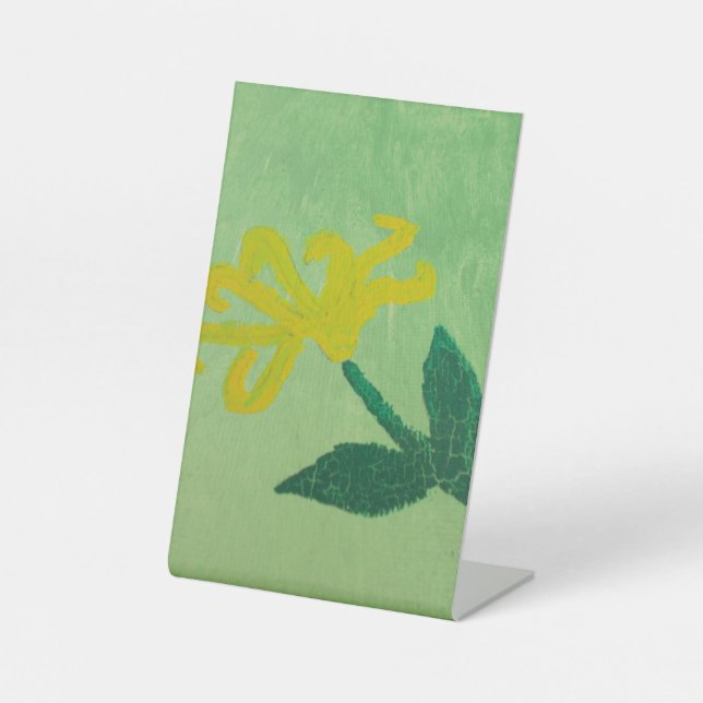 Gelbe Blumenmalerei Sockelschild (Vorderseite)
