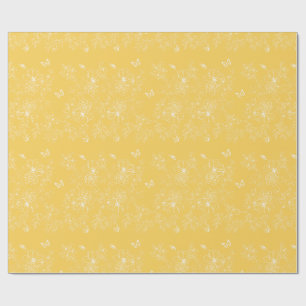 Gelbe Blumenmuster, blumenreich, Minimalistisch Geschenkpapier