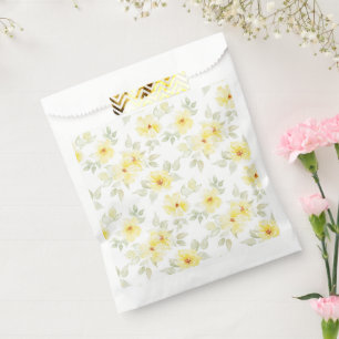 Gelbe Blumenparty-Geschenktüten, Wasserfarben-Blum Geschenktütchen