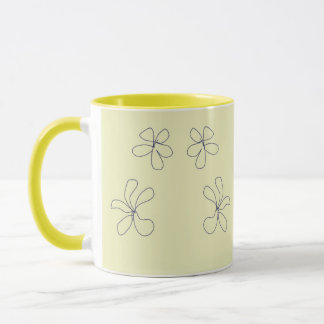 gelbe Blumenvase Tasse