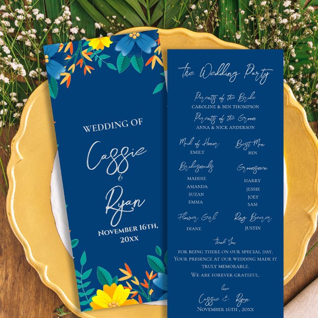 Gelbe Blumenzeremonie Details Programm (Yellow Floral Wedding Ceremony Details Program)