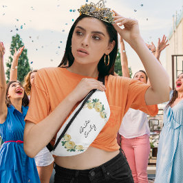 Gelbe Blüte Elegante Gold Glitzer Geo Bauchtasche