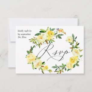 Gelbe Blüte mit Mahlzeit 2 RSVP Karte