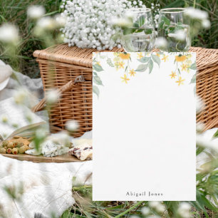 Gelbe Blüte Personalisiert weiß Dankeskarte