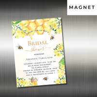 Gelbe Blüten aus Bienen-Brautparty Magnet Einladun