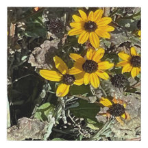 Gelbe Blüten der Gruppe Imitate überzogene Leinwan