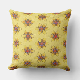 Gelbe Blüten mit orangefarbenen Buds Kissen