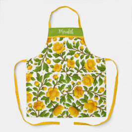 Gelbe Blüten und grüne Blätter Schürze