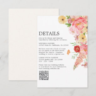Gelbe Blütenbutter Hochzeitscode qr Begleitkarte