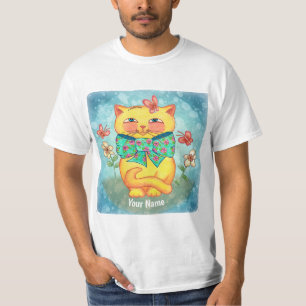 Gelbe Blütenkatze T-Shirt