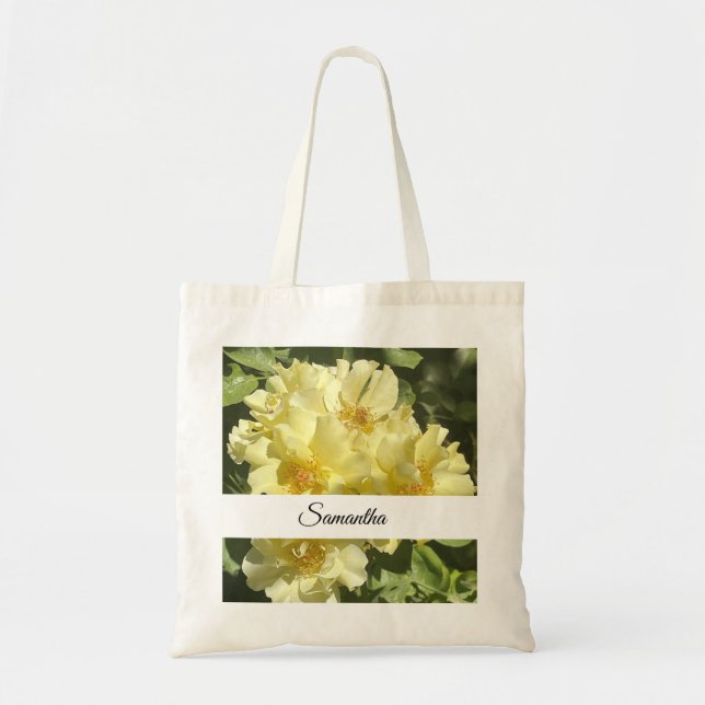 Gelbe Botanische Blumen Tragetasche (Vorne)