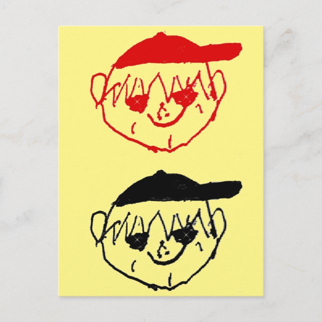 Gelbe Boys mit Baseball Caps Party Postkarte (Vorderseite)