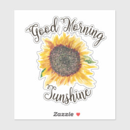 Gelbe braune Sonnenblume Guten Morgen Sonnenschein Aufkleber
