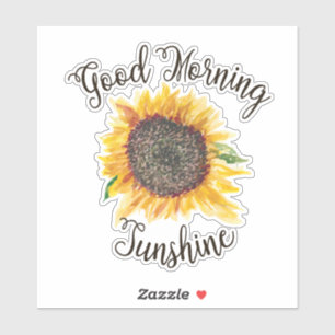 Gelbe braune Sonnenblume Guten Morgen Sonnenschein Aufkleber