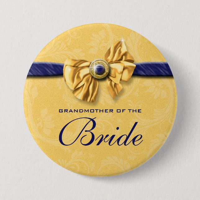 Gelbe Brautpartyhochzeit der Marine Button (Vorderseite)
