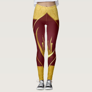 Gelbe Burgunder-Leggings Leggings