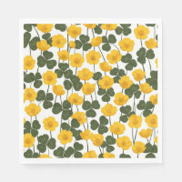Gelbe Butterblumen-Wiesen-Frühlings-Servietten